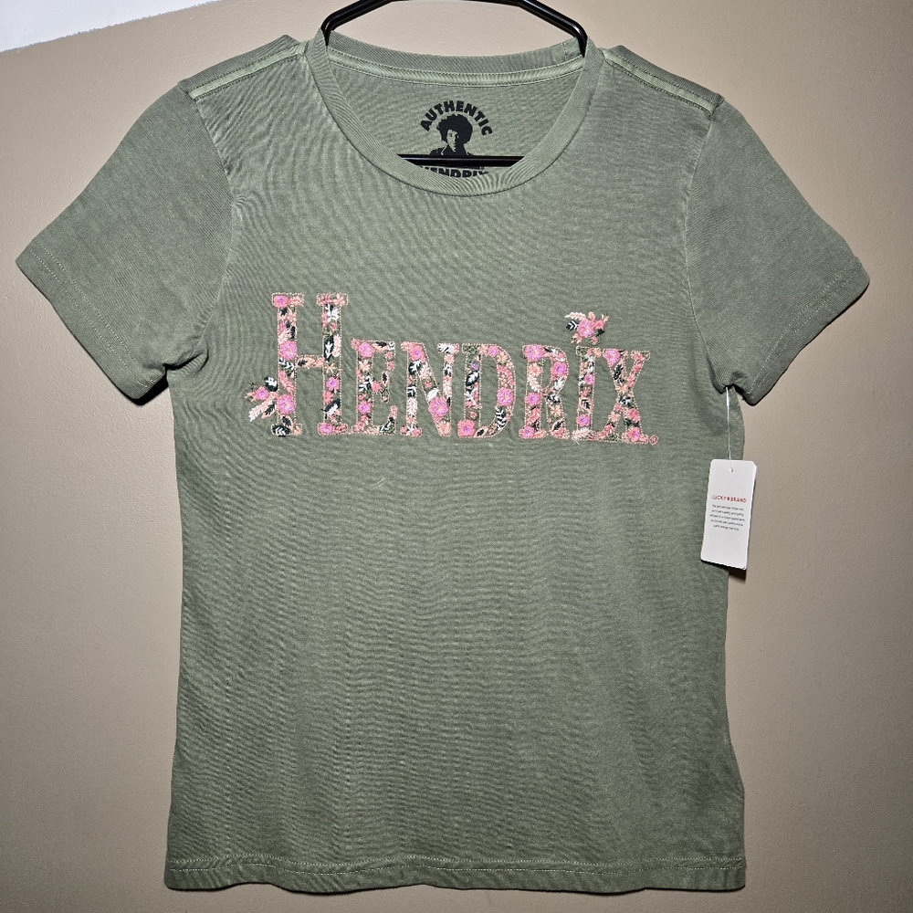 Lucky Brand Authentic Hendrix Women's Olive Green Floral Embroidered Size XS